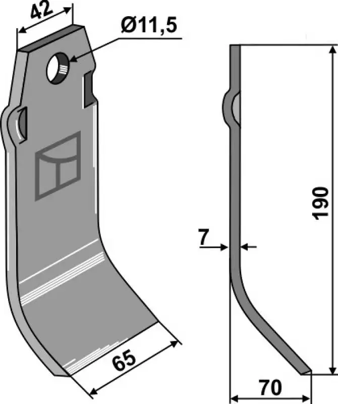 Klinge 190x65mm